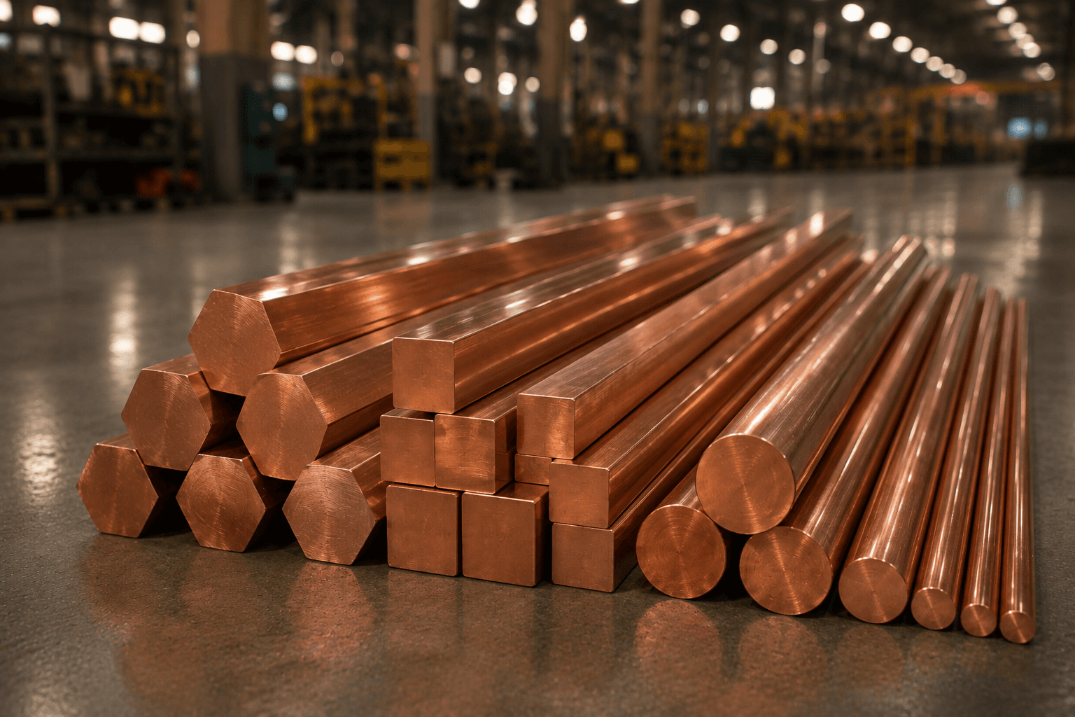 Copper Hex, Square, Round Rods